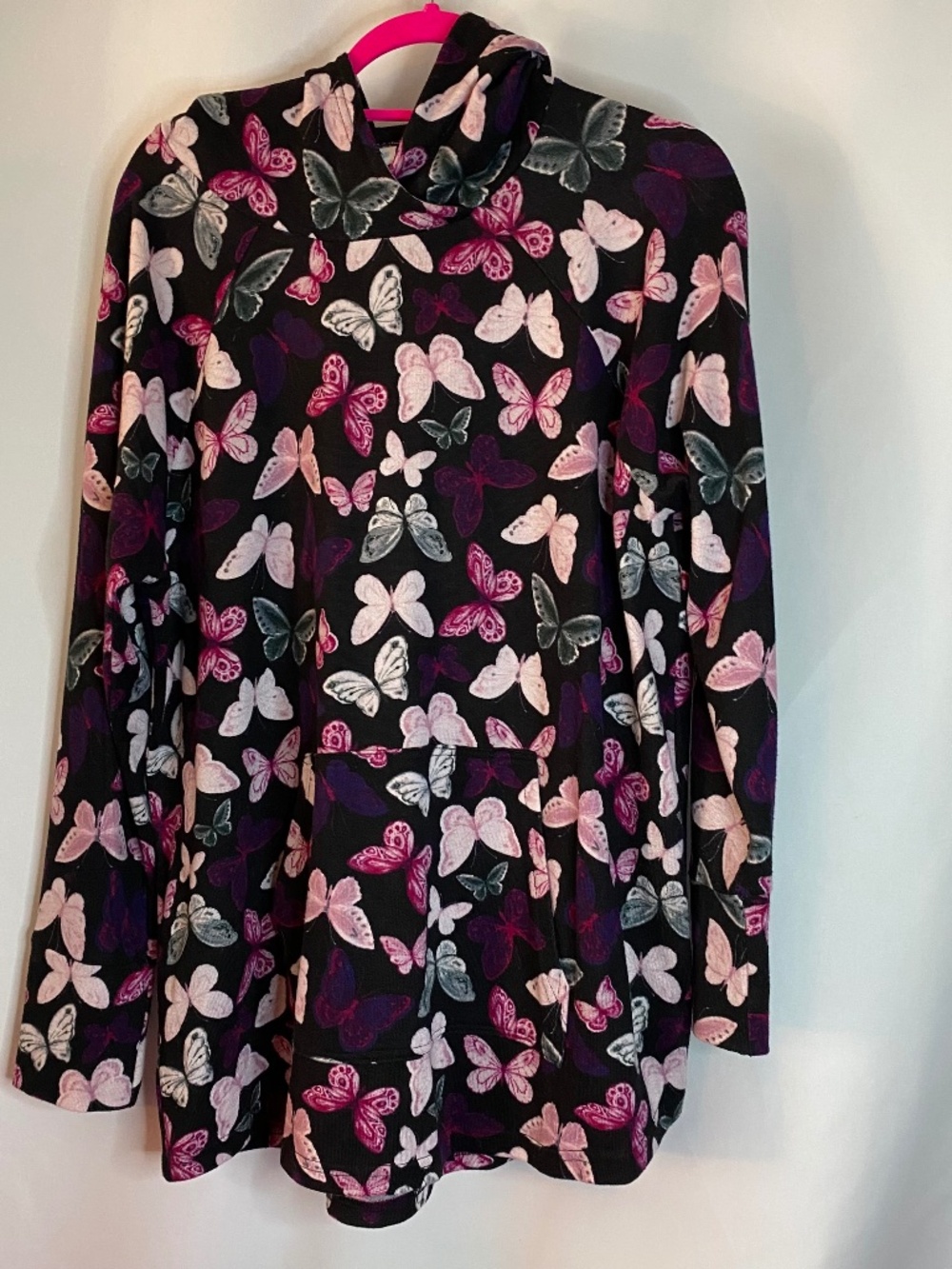 Lightweight Butterfly Print Hoodie, XL - Picture 3 of 6